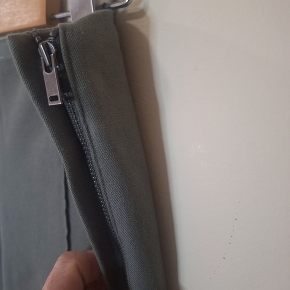 COS slim side zip olive/army green legging trousers SZ 6 - Picture 3 of 8